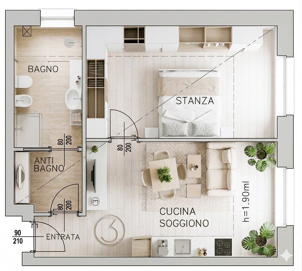 Pergine Valsugana nuovo miniappartamento mansardato